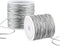 2 Rolls Metallic Elastic Cords Stretch Cord Ribbon Metallic Tinsel Cord Rope for Craft Making Gift Wrapping, 1 mm 55 Yards (Silver)