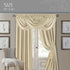 Elrene Home Fashions Versailles Room-Darkening Faux-Silk Waterfall Window Valance, Accessory for Bedroom or Living Room Windows with Rod Pocket Tabs, 52" x 36", Ivory, 1 Panel