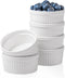Delling Ramekins 8 Oz Oven Safe, Ramekins for Baking, Creme Brulee, Porcelain Ramekins for Souffle, Pudding, Set of 6, White