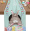 SUN-Shine Spring Table Runner Easter Rabbit on Farm Wooden Dresser Scarves-70inch Long,Teal Turquoise Linen Burlap Eggs and Floral Table Runners Cloth for Kitchen Dining April Holiday Party Decor