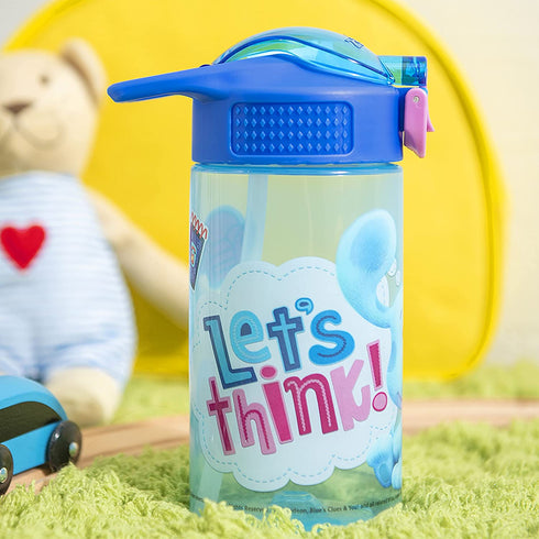 Zak Designs Blue's Clues Kids Water Bottle with Spout Cover and Built-In Carrying Loop, Made of Durable Plastic, Leak-Proof Water Bottle Design for Travel (16 oz, Pack of 2)