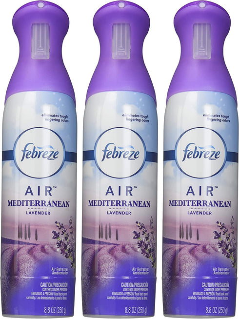 Febreze Air - Air Freshener Spray - Mediterranean Lavender - Net Wt. 8.8 OZ (250 g) Per Bottle - Pack of 3 Bottles