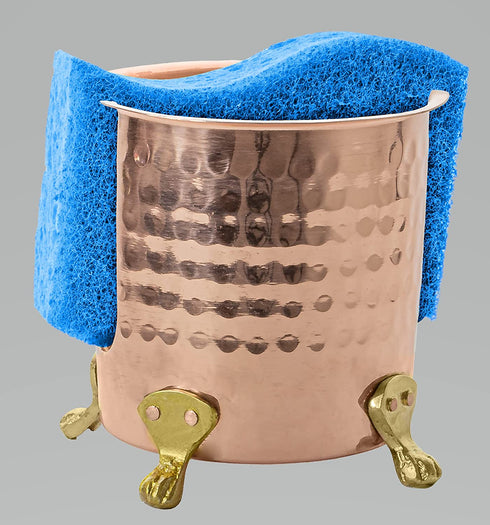 Monarch Abode 17099 Pure Copper Hand Hammered Sponge Holder, 4.5 in x 4 in x 3.5