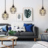 Pendant Lighting, Industrial Light Fixture, Retro Vintage Farmhouse Pendant Lights , Black Metal Cage Hanging Lights, Ceiling Lamp for Kitchen Island, Living Room, Dining Room, Loft, E26 Base, 2-Pack