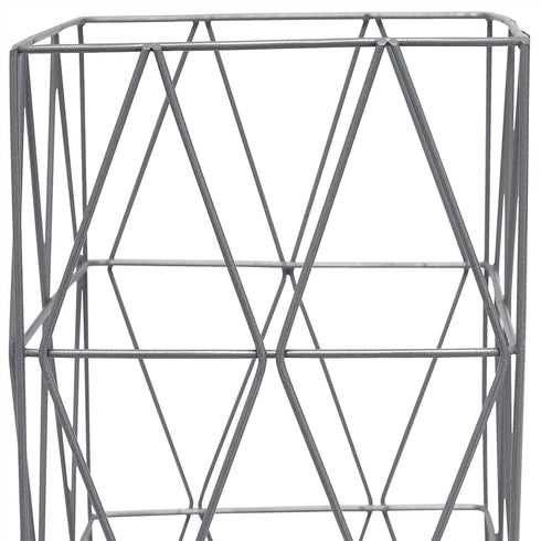 Simple Designs LT1073-GRY Geometric Square Metal Table Lamp, Gray