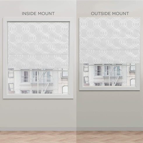Exclusive Home Curtains Prague Trellis Blackout Roman Shade, 27x64, White