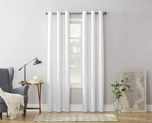 No. 918 Montego Casual Textured Grommet Curtain Panel, 48" x 84", White