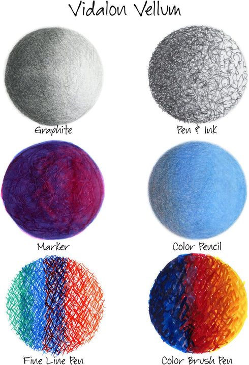 Canson Artist Series Vidalon Vellum Paper Pad, Translucent and Acid Free for Pencil, Ink and Markers, Fold Over, 55 Pound, 9 x 12 Inch, 50 Sheets