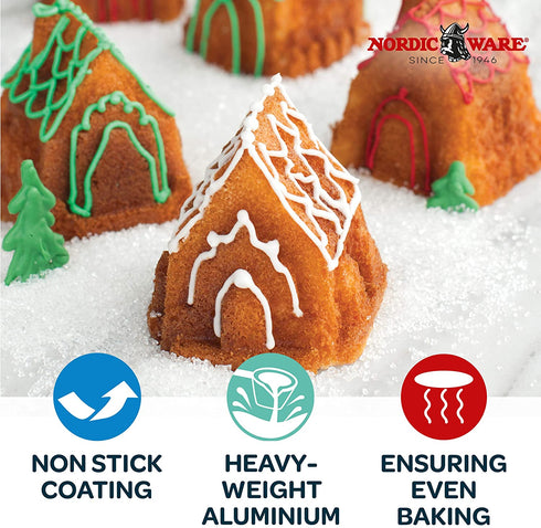 Nordic Ware Platinum Cozy Village Baking Pan