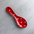 Handmade Red and White Polka Dot Ceramic Kitchen Cooking Spoon Rest | Pottery Utensil Holder | Housewarming Gift by City to Cottage®
