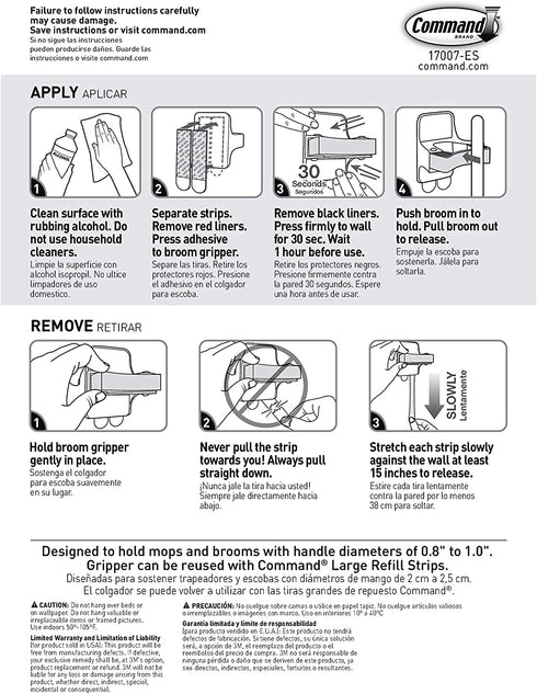 Command Broom Gripper, 1-Gripper (17007-HWES), Organize Damage-Free