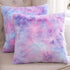 Muchique Pack of 2 Soft Plush Faux Fur Tie Dye Decorative Throw Pillow Covers- Fuzzy Cushion Cases/Pillowcases for Sofa, Bedroom, Living Room, Square 16 X 16 Inches, Purple