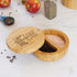 Totally Bamboo Salt Keeper Duet Salt and Pepper Bowl, Salt Cellar and Storage Box with Two Compartments, Magnetic Swivel Lid, Salt and Pepper Engraved Artwork on Lid