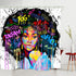 LYFANS, Waterproof Hooks & Liners for Bathroom Accessories ,Polyester Fabric Shower Curtain for Bathtub,Wide Bright African American Black Girl 3D Printed Toilet Room Hangings with Hooks, 60€³ x 72€³