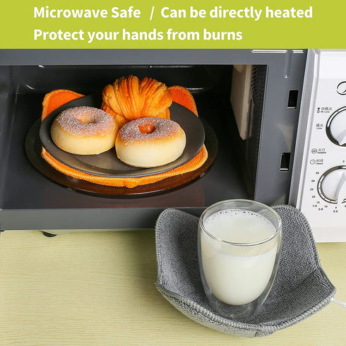 8 Pieces Bowl Huggers 2 Sizes Microwave Safe Bowl Huggers Color Bowl Holder Polyester Hot Bowl Holder Protect Your Hands for Hot and Cold Bowls