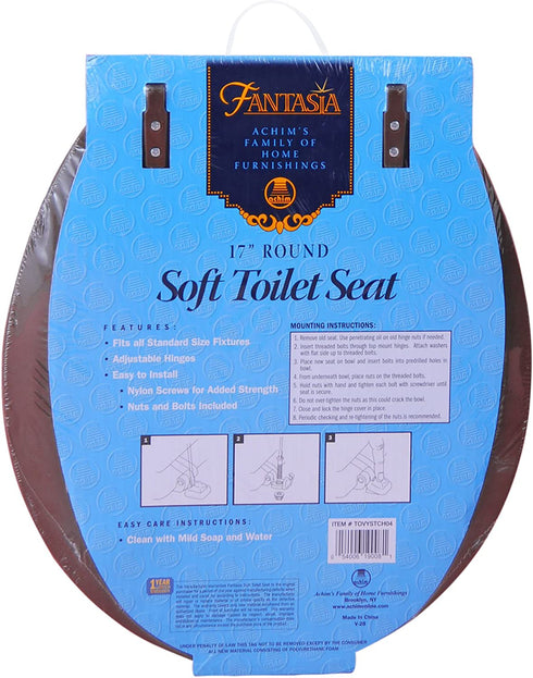 Achim Home Furnishings Chocolate TOVYSTCH04 17-Inch Fantasia Standard Toilet Seat, Soft