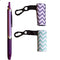 Clip-On Neoprene Chapstick Sleeve. 2 Pack Lip Balm Holder in Expressive Colors. (Mint Chevron & Gray Chevron)