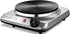 Ovente Electric Single Burner 7.25 Inch Cast Iron Hot Plate Cooktop with 5 Level Temperature Control & Easy Clean Stainless Steel Base, Portable Countertop Stove for Home Dorm Office, Silver BGS101S