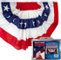 Valley Forge American Fan Flag 3' x 6' Polycotton Sentinel 100% Made In U.S.A. Stars and Stripes Bunting Canvas Header Brass Grommets Model 36636010-5-S,Multi color
