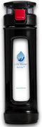 Life Ionizer - Glass Water Bottle - 450ML Borosilicate Glass Drinking "Break Resistant" Bottle with Carrying Handle & Easy Opening Pop-up To