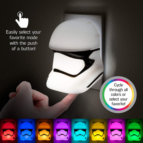 Star Wars Color-Select LED Night Light, Star Wars, Color Changing, Disney Night Light, Light Sensing, Galaxy, for Kids, 3D Star Wars, Plug-in, 43067