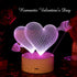3D Love Cupid Lamp, Romantic Love Illusion Light 16 Colors Change Night Light LED Heart Sleep Light for Valentines Wife Boyfriend Girlfriend, Remote Touch