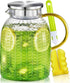 Aofmee Pitcher, 60oz Glass Pitcher, Water Pitcher with Lid, Iced Tea Pitcher for Fridge, Glass Carafe for Cold or Hot Beverages, Sun Tea Jar for Juice, Easy Clean Heat Resistant Glass Jug for Milk
