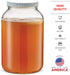 Paksh Novelty 1-Gallon Glass Jar Wide Mouth with Airtight Plastic Lid - USDA Approved BPA-Free Dishwasher Safe Large Mason Jar for Fermenting, Kombucha, Kefir, Storing and Canning Uses, Clear (2 Pack)