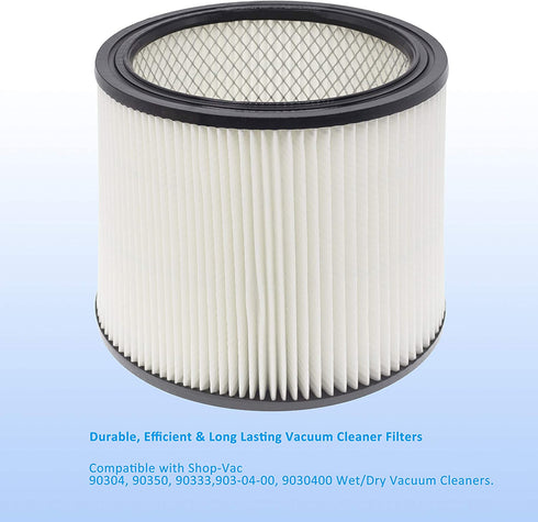 Wocase HEPA Cartridge Filter Replacement, Compatible with Shop-Vac Shop Vac 90304, 90350, 90333, 903-04-00, 9030400, 90595, 5 Gallon Up Wet/Dry Vacuum Cleaners