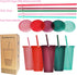 Tumbler with Straw and Lid,Water Bottle Iced Coffee Travel Mug Cup,Reusable Plastic Cups,Perfect for Parties,Birthdays,24oz-5 Pack
