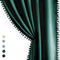 Pompom Green Full Blackout Curtains for Bedroom Living Room 63 inch Thermal Insulated Window Curtain Panels for Chrismas Décor 50" w x2 Panels Rod Pocket