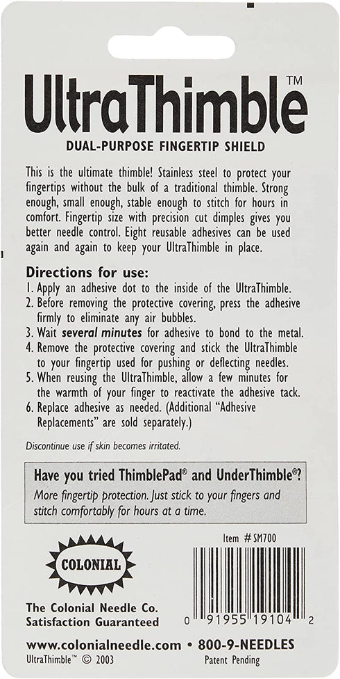 Colonial Needle Ultra Thimble Pack, Silver