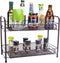 Spice Rack for Countertops,Fruit and Vegetable Storage Basket for Kitchen, 2 Tier Free Standing Seasoning Organizer, Bathroom Counter Storage Shelf, Bronze