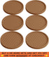 Large Drink Coasters - Absorbs Moisture and Prevents Table Damage, Modern Brown Rubber Coaster with Non-Slip Bottom for Drinking Glasses, 6 Pack