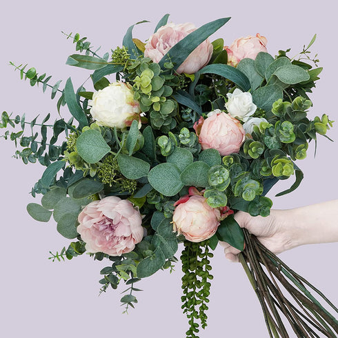 Winlyn 20 Pcs Mixed Eucalyptus Leaves Stems Bulk Artificial Oval Eucalyptus Leaves with White Seeds Stems and Eucalyptus Leaves Sprays for Vase Floral Wreath Bouquets Wedding Greenery Decoration