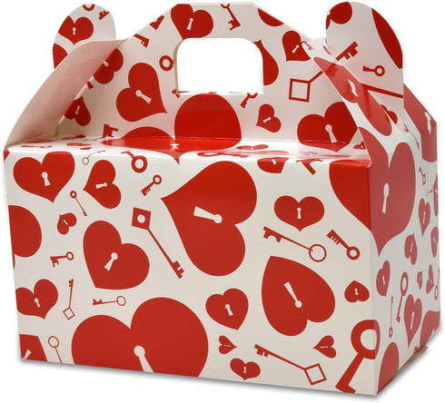 Valentine™s Day Treat Boxes 48 Pack Cardboard Hearts Goody Bag Cookie Holder Classroom Crafts Supplies Party Favors 4 Designs by Gift Boutique Measures: 6.2 x 3.5 x 3.5 Inches
