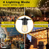 YEEMATOP Solar Powered Outdoor String Lights,27FT Patio Lights with 12 LED Shatterproof Bulbs,1W LED Shatterproof Vintage Edison Bulbs,Indoor String Lights 4 Light Mode,Pro - Waterproof (Warm White)