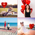 NAIWOXI Valentines Party Supplies - Valentines Day Decorations Set, Red Silk Rose Petals, Paper Fans, Heart Shaped, I Love You and Teddy Bear Balloons, Garland Balloons Kit For Valentines Day Party