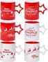 Coffee Mug Set Set of 6 Large-sized 14 Ounce Christmas Theme Ceramic Coffee Mugs Restaurant Coffee Mugs, Star Handle