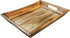 EZDC Coffee Table Tray, Wooden Tray, Ottoman Tray Light Brown 16 x 12 Modern Aesthetic Decorative Serving Tray with Handles for Drinks and Food