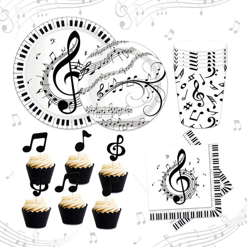 44 PCS Music Party Supplies Music Cupcake Toppers Music Party Plates and Napkins Music Party Favors Music Cake Topper Rock Party Supplies Guitar Party Supplies