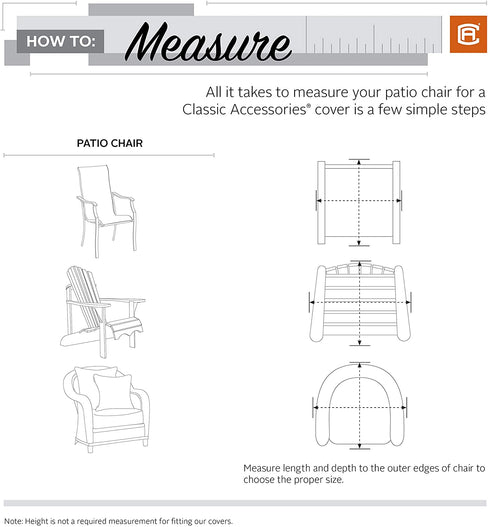 Classic Accessories Terrazzo Water-Resistant 26 Inch Stackable Patio Chair Cover