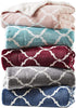 Comfort Spaces Ultra Soft and Cozy Sherpa Throw Blankets for Couch and Bed , Plush Fleece Reversible Throw-Blanket with Fuzzy Faux FurThrows, 50x60, Aqua Ogee