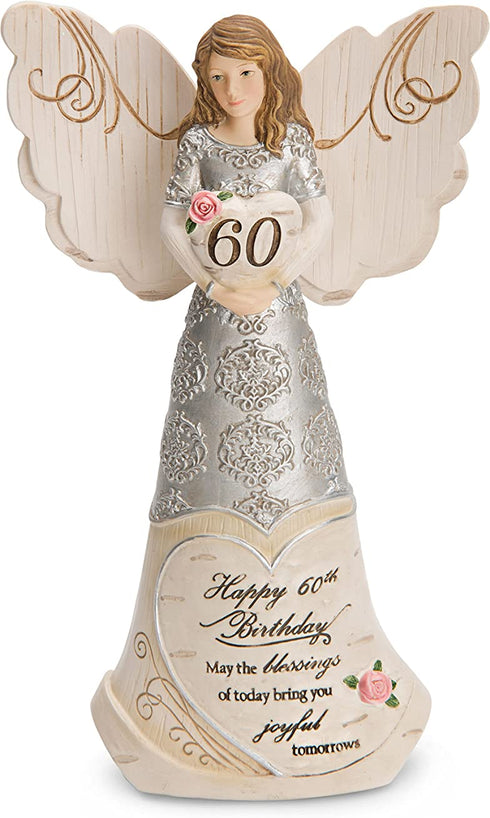 Pavilion Gift Company 82415 Elements Angels-Happy 60th Birthday May The Blessings of Today Bring You Joyful Tomorrows, Melange
