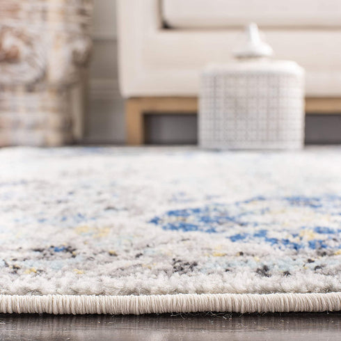 SAFAVIEH Madison Collection MAD611A Boho Chic Floral Medallion Trellis Distressed Non-Shedding Living Room Bedroom Accent Rug, 2'3" x 4', Ivory / Aqua
