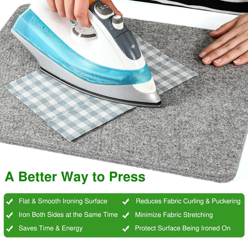 Wool Pressing Mat for Quilting, Wool Ironing Mat for Quilters, Iron Mat for Table Top Ironing Board Tabletop, Quilting Supplies, Sewing Supplies Notions, Sewing Accessories and Supplies, Ironing Pad