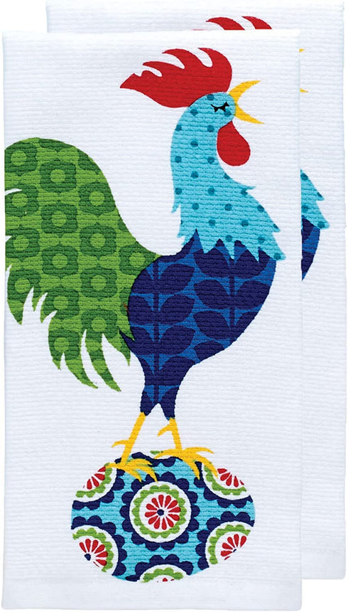 T-Fal Textiles 62418 Kitchen Towel Set, 2-Pack, Rooster Print, 2 Count