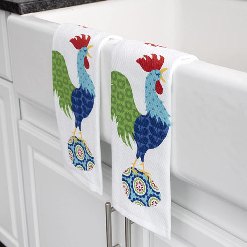 T-Fal Textiles 62418 Kitchen Towel Set, 2-Pack, Rooster Print, 2 Count