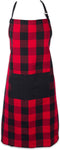DII Buffalo Check Kitchen Collection, Classic Farmhouse Chef Apron, One Size, Red & Black