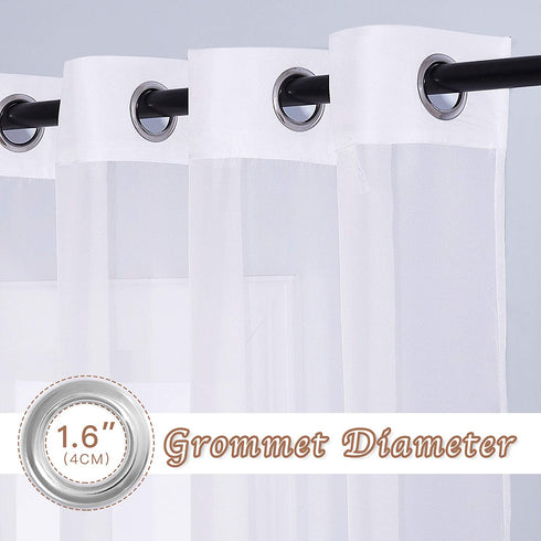 NICETOWN Sheer Curtains Extra Length - Wide Solid Voile Window Panels for Patio/Sliding Door/Living Room (54" W x 108" L, White, 2 Pieces)